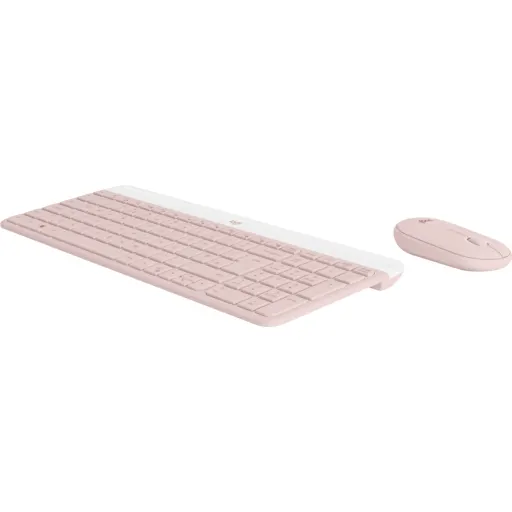 Imagen 1 de Kit Teclado Mouse Inalámbrico Logitech Slim MK470, 2.4GHz, USB Color Rosado