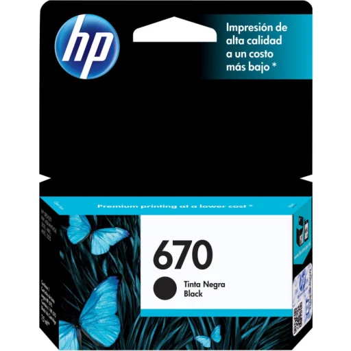 Imagen 11 de Cartridge HP 670 Negro Tinta para Imp Deskjet 3525/4615/4625/5525, 250Pág 7.5ml