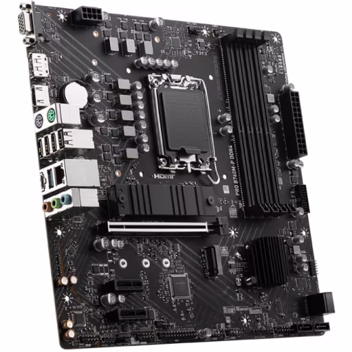 Imagen 3 de Tarjeta Madre MSI PRO B760M-P LGA1700 14°G 4*DDR4 2*M.2 DP HDMI VGA PS/2 USB-C