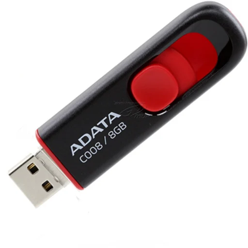 Imagen 0 de Pendrive 8GB Adata C008 USB 2.0 Color Negro y Rojo