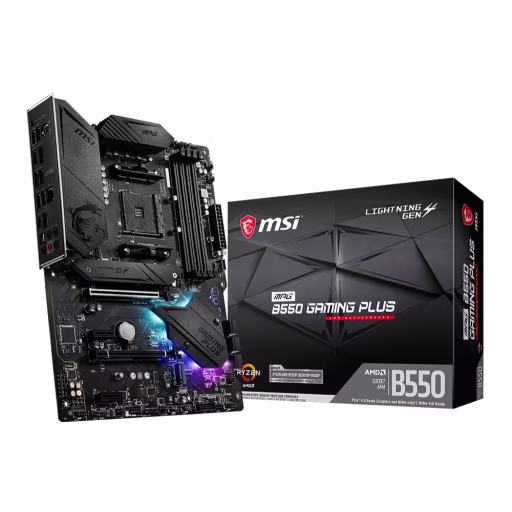 Imagen 4 de Tarjeta Madre MSI MPG B550 GAMING PLUS AMD AM4 4*DDR4 2*M.2 DP HDMI PS/2 USB3.2