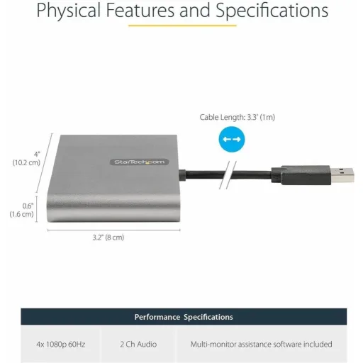 Imagen 2 de Adaptador USB 3.0 a 4 HDMI Quad Monitor - StarTech  USB32HD4