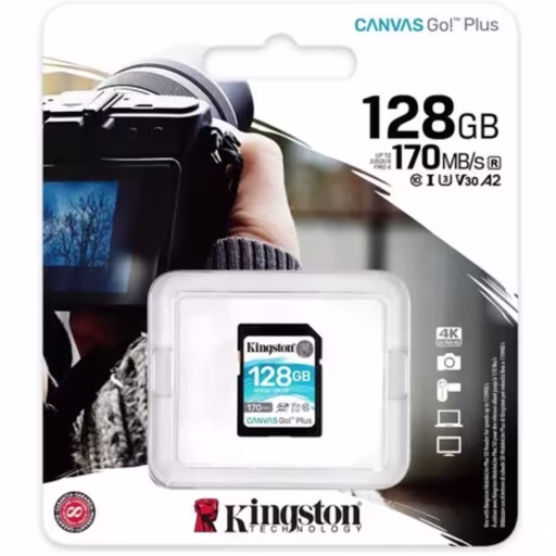 Imagen 0 de Kingston Canvas Go! Plus SDXC 128 GB UHS-I (Speed Class 3 / Video Speed Class 30) (SDG3/128GB)