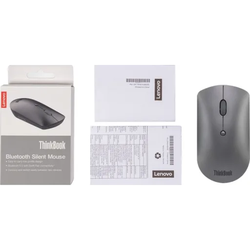Imagen 7 de Mouse Inalámbrico Lenovo ThinkBook Silent Óptico 2400DPI 3 Botones BT5.0 GrisHie