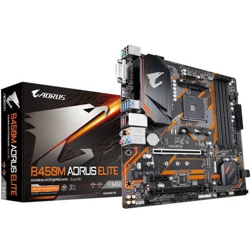 Imagen 4 de Gigabyte - B450M AORUS ELITE - Motherboard - Micro ATX - Socket AM4 - AMD B450 - para Ryzen