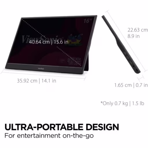 Imagen 7 de ViewSonic 15.6" Monitor portátil 1080p IPS con USB-C y mini HDMI | VA1653