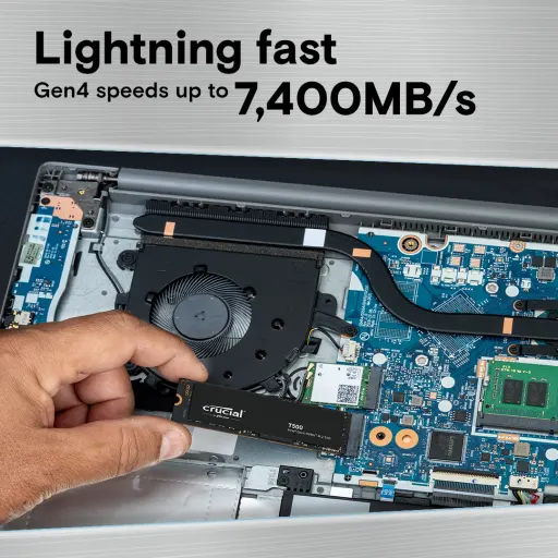 Imagen 1 de Unidad SSD Crucial T500 2TB M.2 22*80 PCIe 4x4 NVME Lec7400MB/s Esc7000MB/s