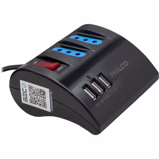 EXT. PROT USB 3 POS 2.00 MTS 2043N NEGRA PHILCO
