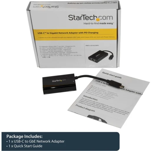 Imagen 8 de Adaptador USB-C a Red Ethernet Gigabit 10/100/1000B-T Pto RJ-45 Negro StarTech