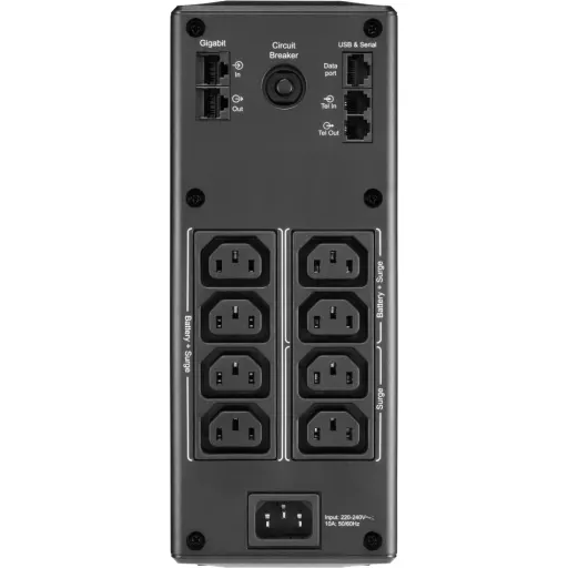 Imagen 1 de UPS APC 1300VA 780W Torre interactiva BackProBR enc IEC 230V Interfaz LCD