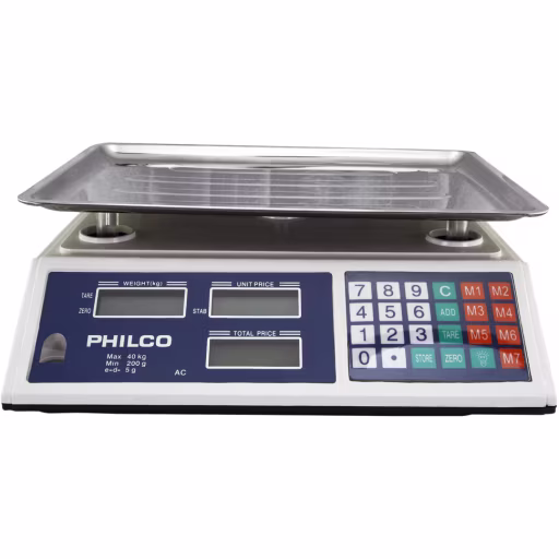 BALANZA DIGITAL 40 KG PHILCO ACERO INOX.