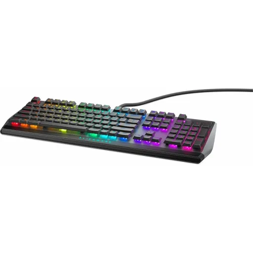 Teclado Alámbrico Dell Alienware LED RGB Mecanico USB Bajo Perfil Color Gris