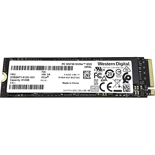 Imagen 0 de Unidad SSD Western Digital SN730 512GB M.2 22*80 PCIe 3x4 Lec3400Mb/s Es2700MB/s