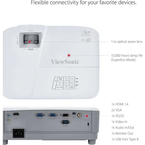 Imagen 7 de Proyector Viewsonic PA503S DLP SVGA 3800 Lumenes, SVGA 1xHDMI RGB VGA mUSB
