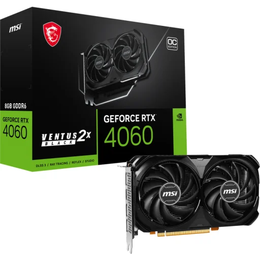 Imagen 0 de Tarjeta de Video MSI GF-RTX 4060 VENTUS 2X BLACK 8G OC 8GB GDDR6 3*DP HDMI