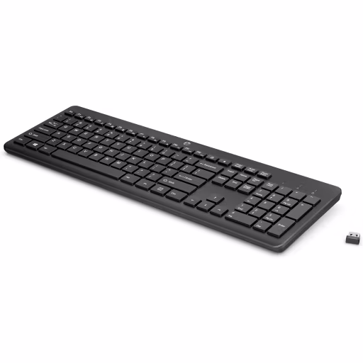 Imagen 2 de Teclado Inalámbrico HP 230, Tradicional QWERTY+Numérico Español USB Color Negro