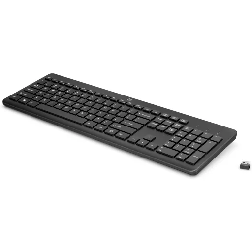 Imagen 2 de Teclado Inalámbrico HP 230, Tradicional QWERTY+Numérico Español USB Color Negro
