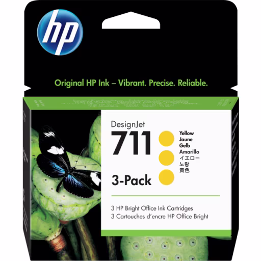HP 711 29ML X 3PACK YELLOW INK CARTRIDGE