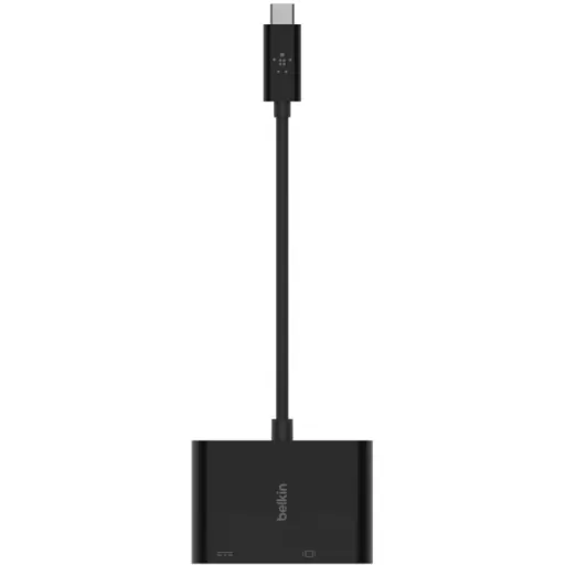 Imagen 9 de Belkin USB-C to VGA + Charge Adapter - Conversor de interfaz de vídeo - USB-C (M) a HD-15 (VGA), USB-C (solo alimentación) (H) - negro - compatibilidad con 1080p, USB Power Delivery (60W)