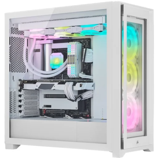 Imagen 11 de Gabinete Corsair iCUE 5000X RGB QL MidTower Ventana Cristal USB-C 2*USB3.0 Blanc