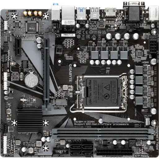 Imagen 1 de Gigabyte - H610 - Motherboard - Micro ATX - LGA1700 Socket - Intel H610 - para Celeron / para Core i9 / para Core i7 / para Core i5 / para Core i3 - Intel HD Graphics - None