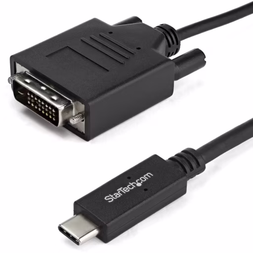 Imagen 0 de Cable USB-C Macho a DVI-D Macho 720p 1080p 1mt 3ft color negro - StarTech