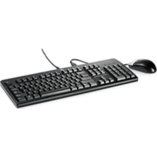 Kit Teclado Mouse Alámbrico HP BFR-PVC Teclado Inglés Mouse Optico USB p/Server 