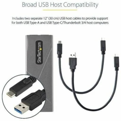 Imagen 1 de Cofre Porta SSD M.2 StarTech, USB-C, PCIe NVMe M.2/SATA 2230/2242/2260/2280 Alum