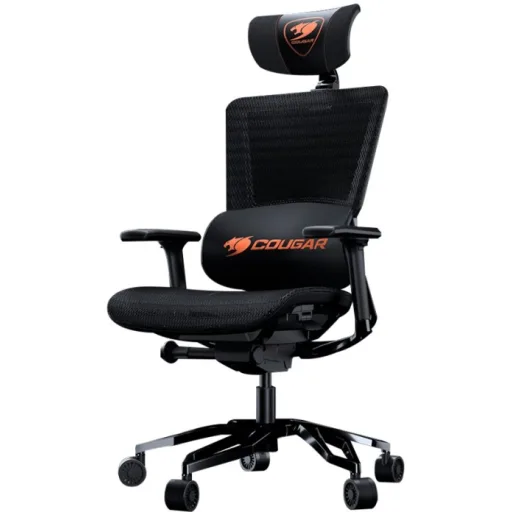 Imagen 3 de COUGAR Argo - Silla - ergonómico - reposabrazos - forma de T - inclinación - giratorio - piel PVC, malla - negro