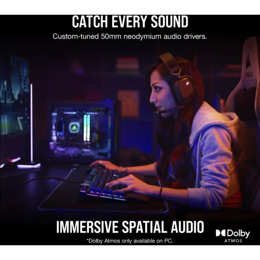 Imagen 8 de CORSAIR Gaming HS80 RGB - Auricular - tamano completo - 2,4 GHz - inalambrico - 