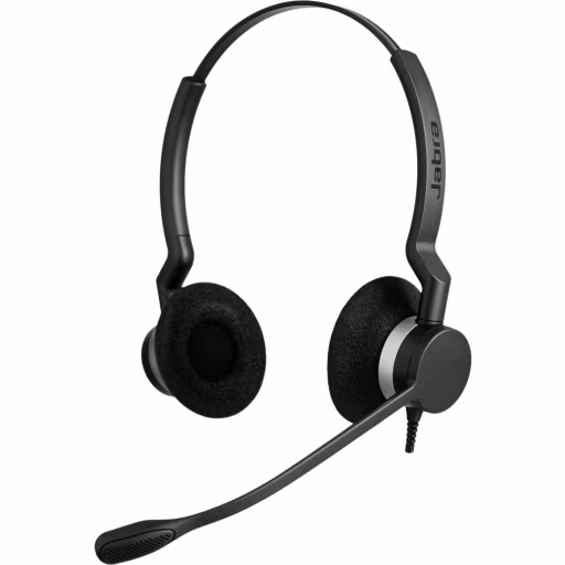 image of a Audífonos Alámbrico Jabra Biz 2300 USB Microsoft Lync Duo con micrófono Negro