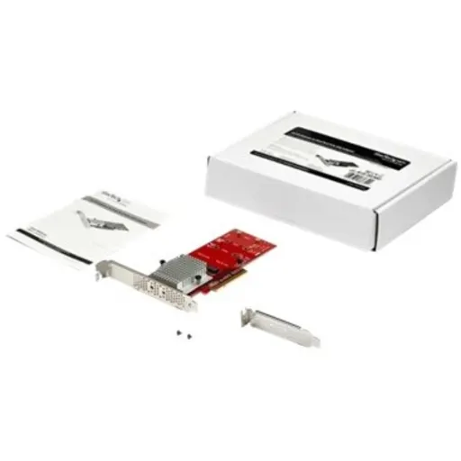 Imagen 4 de StarTech.com Adaptador PCI Express x8 para Dos SSD M.2 - PCI-E 3.0 - Tarjeta Adaptadora PCI-E para SSD M.2 NVMe AHCI - (PEX8M2E2) - Adaptador de interfaz - M.2 - Expansion Slot to M.2 - M.2 Card perfil bajo - PCIe 3.0 x8 - rojo - Conforme a la TAA