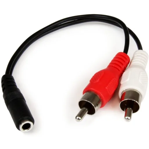 Imagen 0 de Cable de Audio Stereo Jack 3.5mm Hembra a 2*RCA Macho 15cm - StarTech