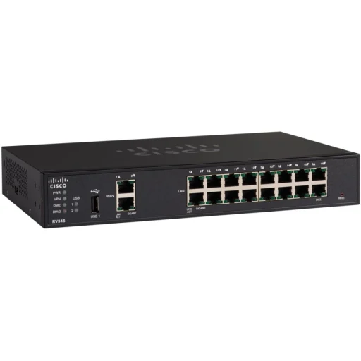 Imagen 4 de Router Cisco Small Bussiness RV345 VPN Dual WAN GE 16*RJ-45 2*WAN Mont. en Rack
