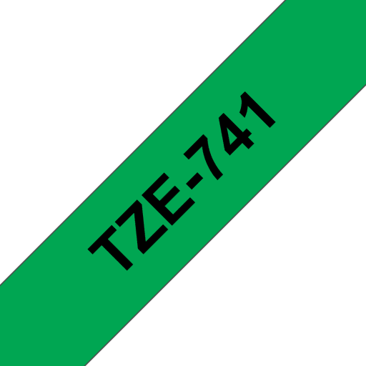 Cinta Brother negra sobre verde 18mm x 8m TZE-741