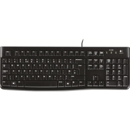 Imagen 2 de Teclado Alámbrico Logitech K120, Silencioso Antiderrame USB Español Color Negro
