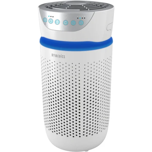Imagen 1 de Purificador de aire con filtro HEPA y LED UV-C para piezas medianas Homedics Blanco