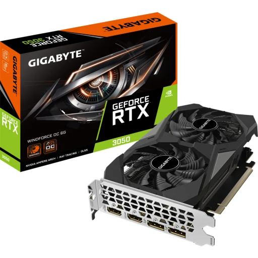 Tarjeta de Video Gigabyte GF RTX 3050 WINDFORCE OC 6GB GDDR6 2*HDMI 2*DP PCIe4