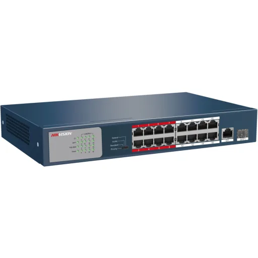 Imagen 1 de Switch Hikvision DS-3E0318P-E-M, Conmutador sin gestionar 16x 10/100 PoE+