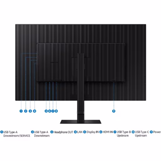 Imagen 4 de Monitor Samsung ViewFinity S8 37" 4K UHD USB-C DP HDMI RJ45 Altura Ajustable