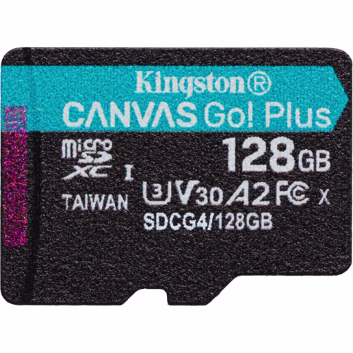 Imagen 1 de Memoria MicroSDXC 128GB Kingston Canvas Go Plus Cat10 UHS-I U3 V30 A2 Lec200MB/s
