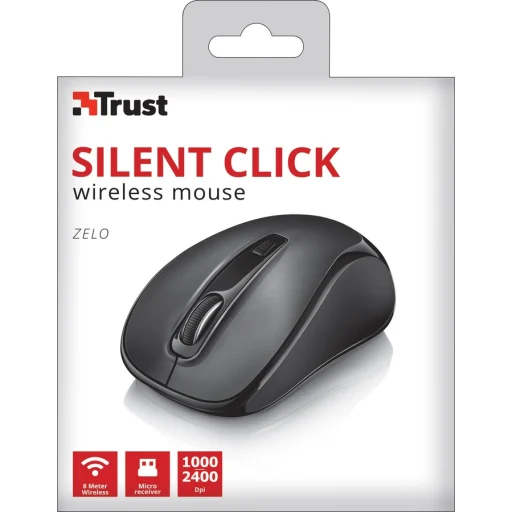 Imagen 5 de Mouse Inalámbrico Trust Zelo Silent Óptico 2400DPI 4 Botones Ambidiest USB Negro