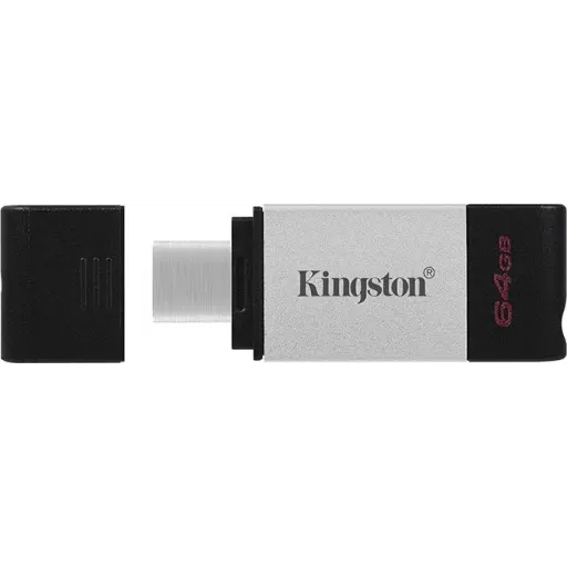 Imagen 2 de Pendrive 64GB Kingston DataTraveler 80 USB-C 200MB/s USB 3.2 Gen 1 Negro/Gris