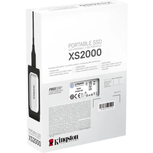 Imagen 6 de Unidad SSD Externo Kingston XS2000 1TB USB-C Lec2000MBs Esc2000MBs Negro/Plata