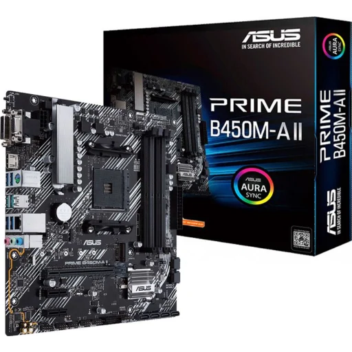 Imagen 1 de Tarjeta Madre Asus PRIME B450M-A II LGA AMD AM4 3°G DDR4 M.2 DVI HDMI VGA USB3.2