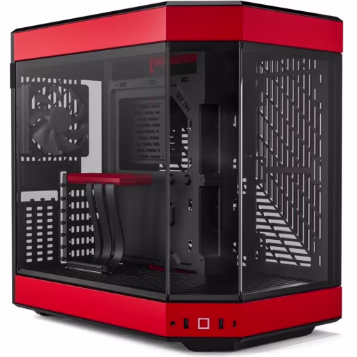 Imagen 1 de HYTE Y60 BLACK / RED (open Box) ATX CASE 3X 120mm Fan Riser Cable PCIe 4.0 Included Aesthetic CS-HYTE-Y60-R1-BR