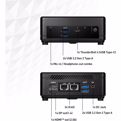 Imagen 2 de Mini PC NUC MSI Cubi 5 12M I5-1235U RAM 16GB SSD 1TB Windows 11 Pro