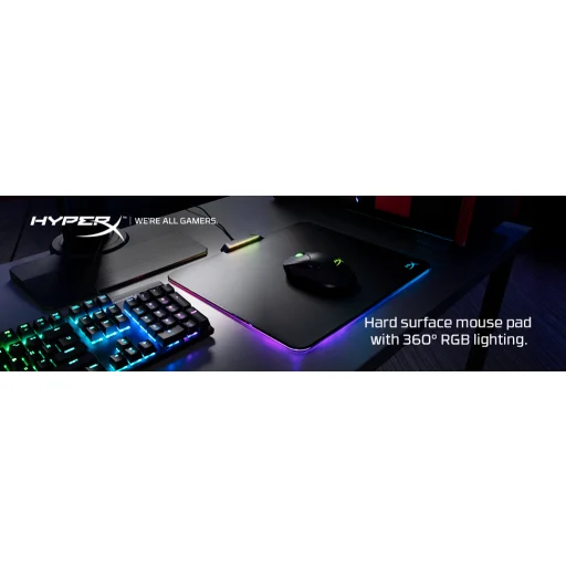 Imagen 11 de Pad Mouse HyperX® FURY Ultra LED RGB 360° Gamer Goma Antideslizo color Negro