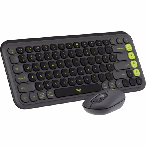 Imagen 2 de Kit Teclado y Mouse Logitech Pop Icon Conectividad Inalámbrica BT Grafito/Verde