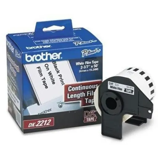 Cinta Rotuladora Brother Dk-2212 Film Blanco 62 Mm X 15 M Texto Negro Fondo Blan